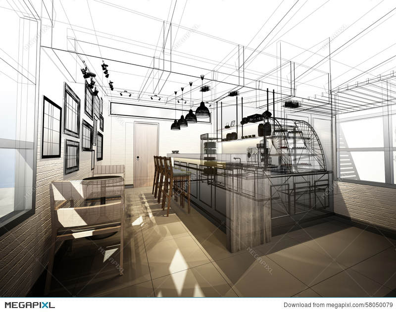 800x630 Sketch Design Of Coffee Shop Stock Photo 58050079 - Coffee Shop Sketch