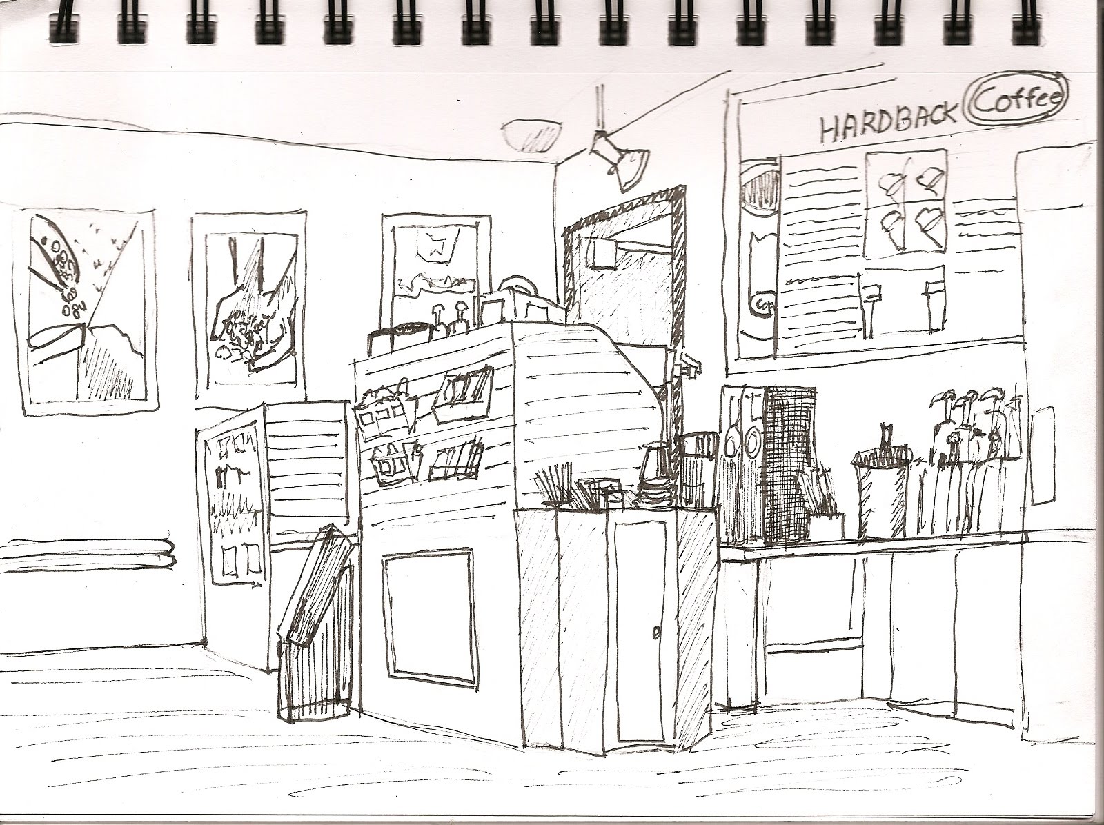 1600x1196 Art A Day Hasting Coffee Shop In Richland - Coffee Shop Sketch