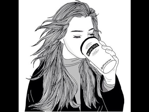 480x360 Girl Sketch On Coffee Drinks - Coffee Sketch
