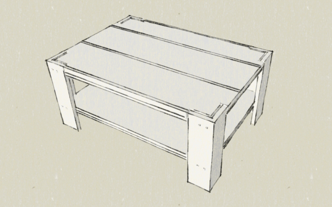 666x416 Oak Amp Sycamore Coffee Table Susan Harper Furniture - Coffee Table Sketch