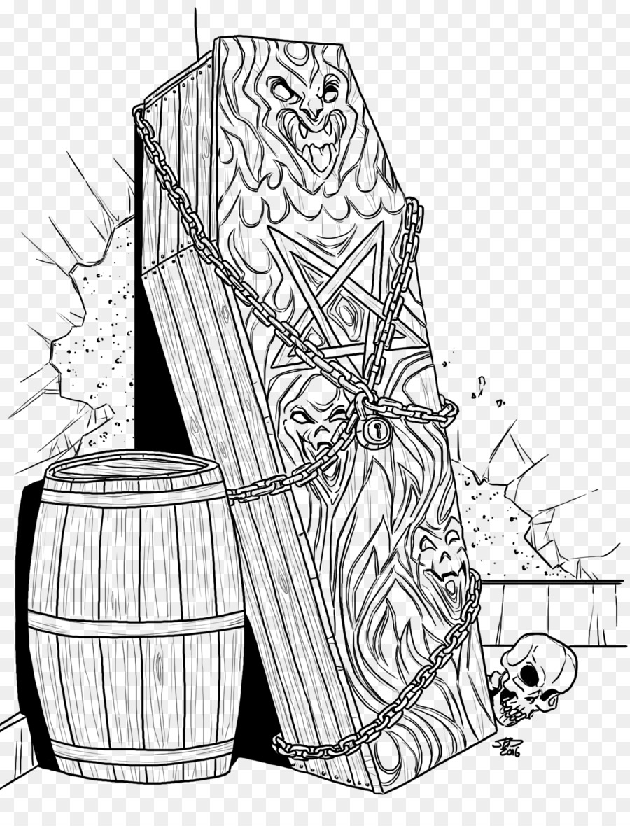 900x1180 Silhouette Sketch - Coffin Sketch