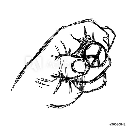 500x500 Illustration Vector Doodle Hand Drawn Of Sketch Left Hand Holding - Coin Sketch