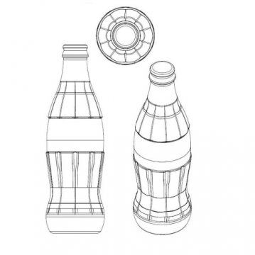 359x360 No Trademark For Coca Cola Bottle Shape - Coke Bottle Sketch