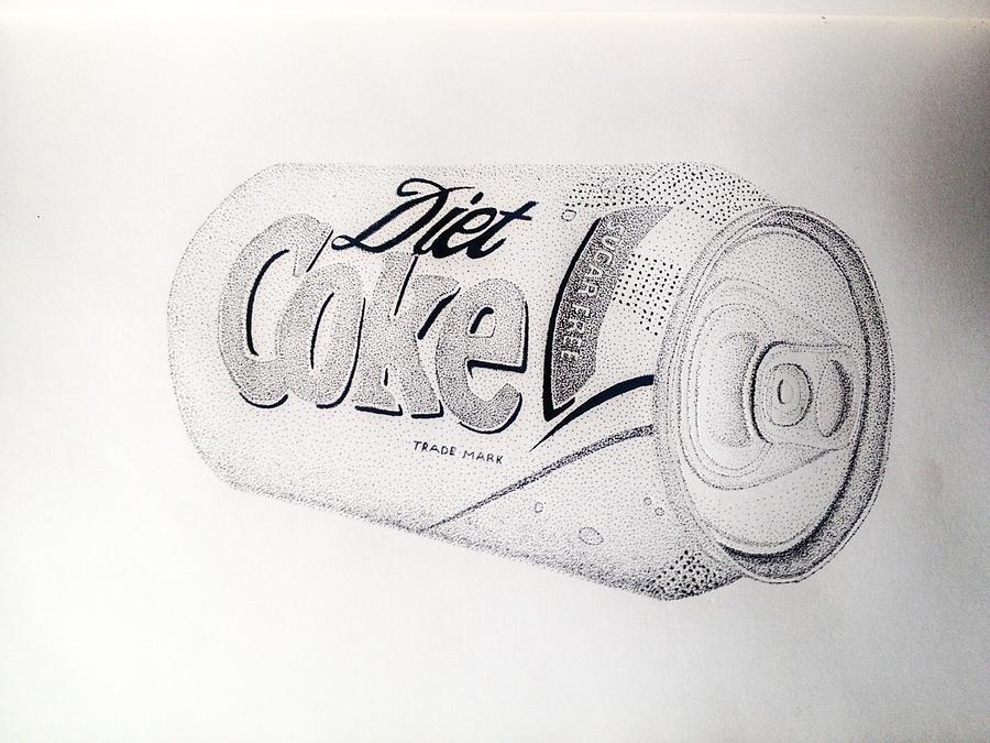 900x675 Diet Coke Can Drawing By Pedro Almeida - Coke Can Sketch