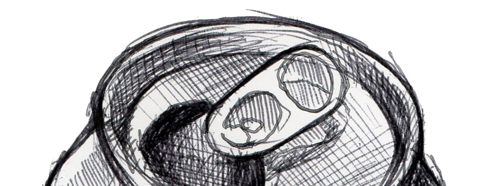 950x365 Doodle Of A Can Just For Fun - Coke Can Sketch