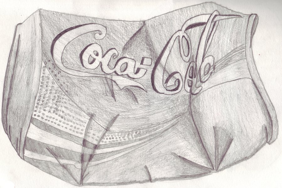 900x600 Pop Can Drawing - Coke Sketch
