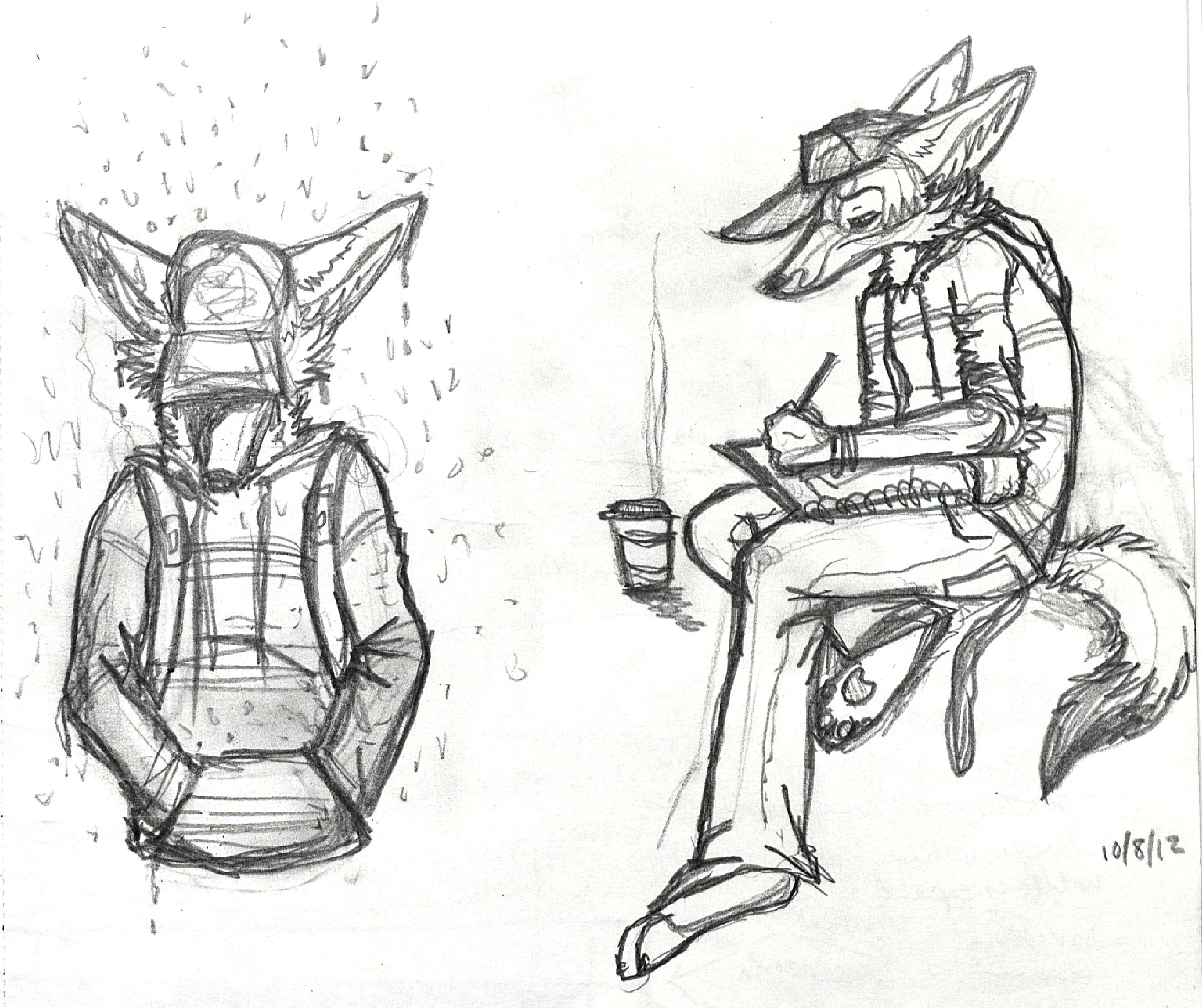 2176x1825 Cold On Campus [Sketch] Weasyl - Cold Sketch