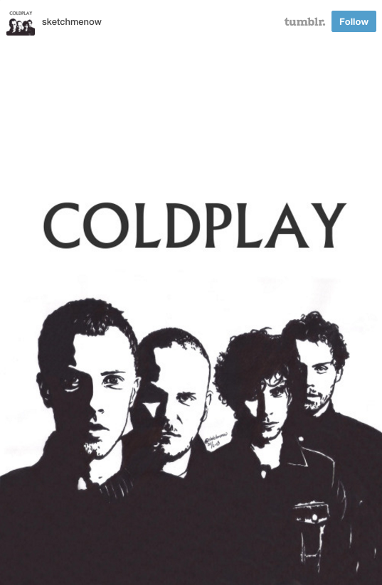 537x823 Fan Art Friday Super Bowl Edition With Coldplay Music - Coldplay Sketch