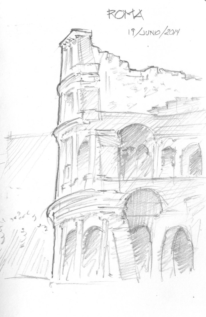 720x1110 Coliseum Sketch By Iofab - Coliseum Sketch