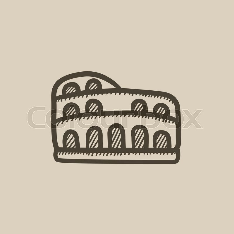 800x800 Coliseum Vector Sketch Icon Isolated On Background. Hand Drawn - Coliseum Sketch