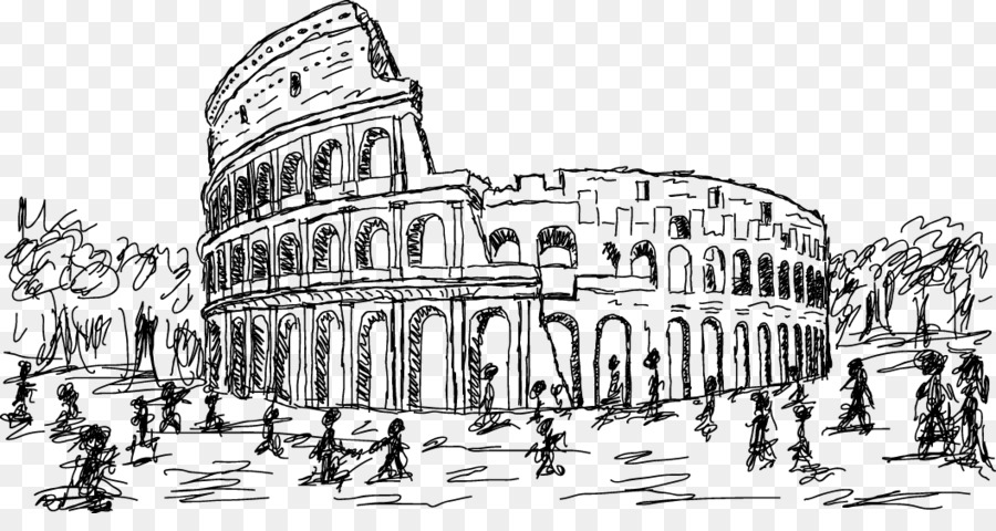 900x480 Colosseum Drawing Stock Illustration Clip Art - Coliseum Sketch