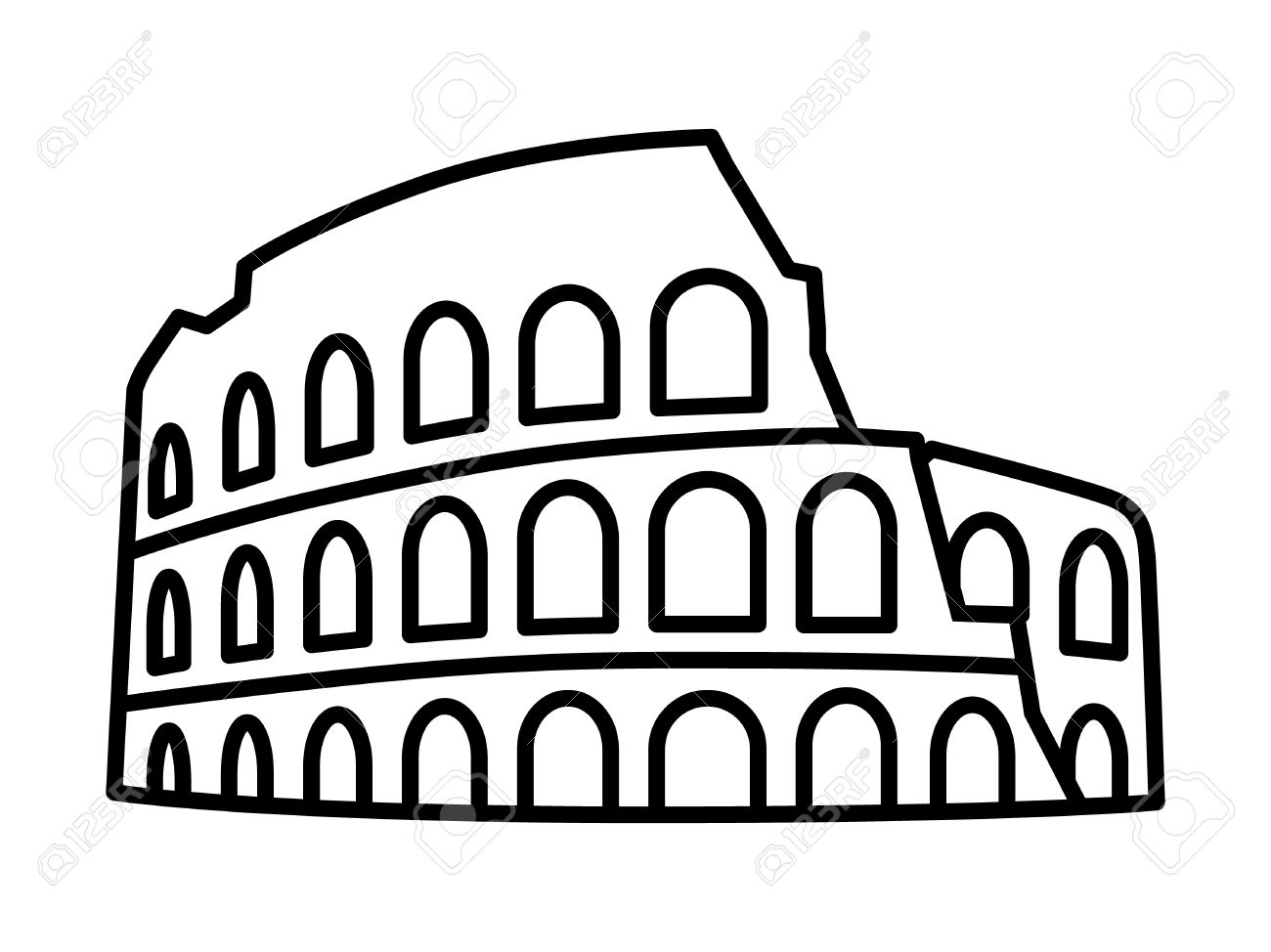 1300x974 Roman Clipart Coliseum ~ Frames ~ Illustrations ~ Hd Images - Coliseum Sketch