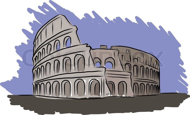 800x485 Vector Sketch Colosseum Italy Stock Vector Colourbox - Coliseum Sketch