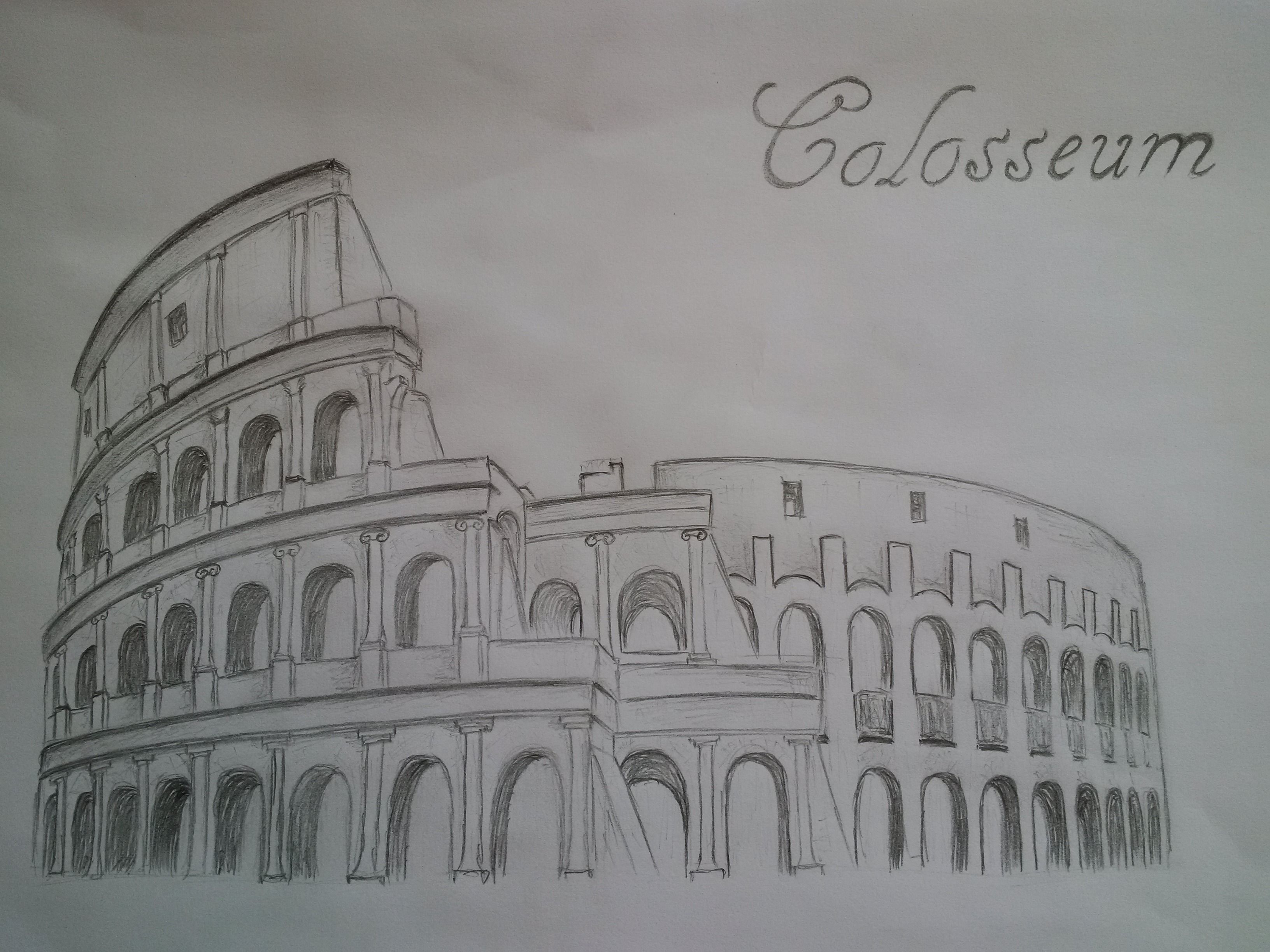 3264x2448 Drawing Colosseum Places Drawings, Art And Art - Coliseum Sketch