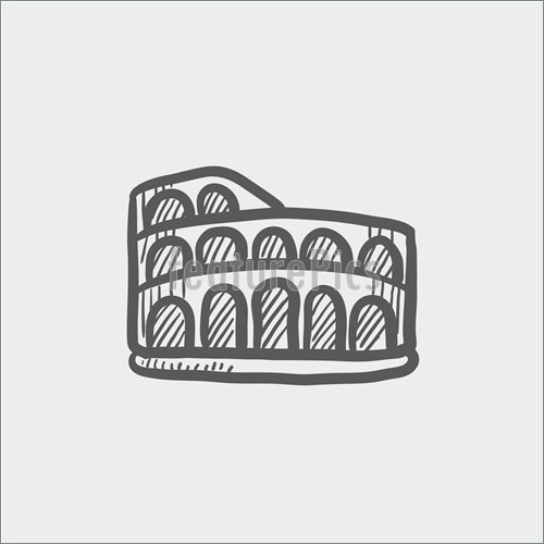 500x500 Coliseum Sketch Icon Stock Illustration I4684081 - Coliseum Sketch