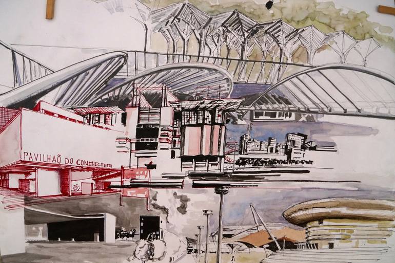 770x514 Lissabon Sketch Collage By Nils Saatchi Art - Collage Sketch