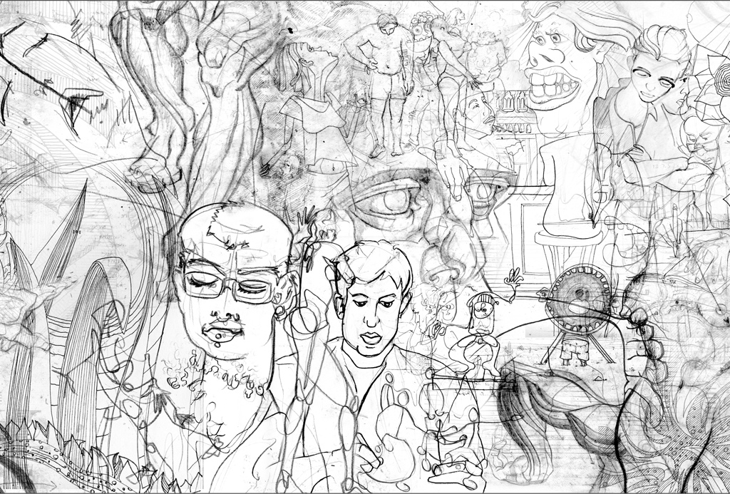 1024x693 Sketch Collage A Collage Of Drawings Collected From - Collage Sketch