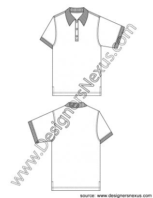316x409 Free Downloads Illustrator Mens Flat Sketches - Collared Shirt Sketch