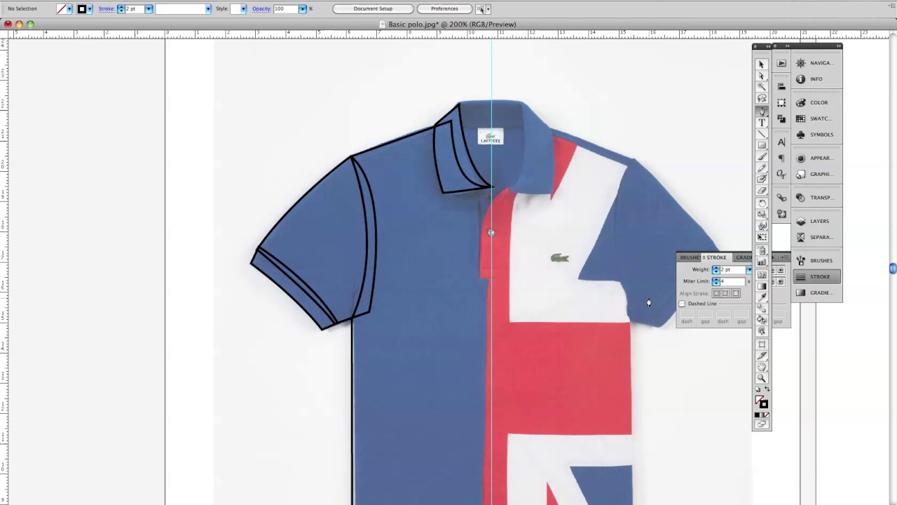 1280x720 Technical Flat Drawing For Fashion Creating A Technical Drawing - Collared Shirt Sketch