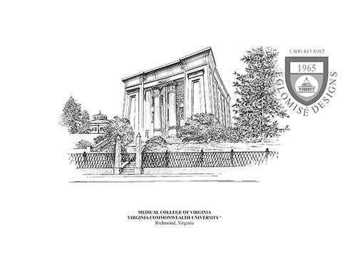 491x368 Medical College Of Virginia Egyptian Building ~ Antique - College Building Sketch
