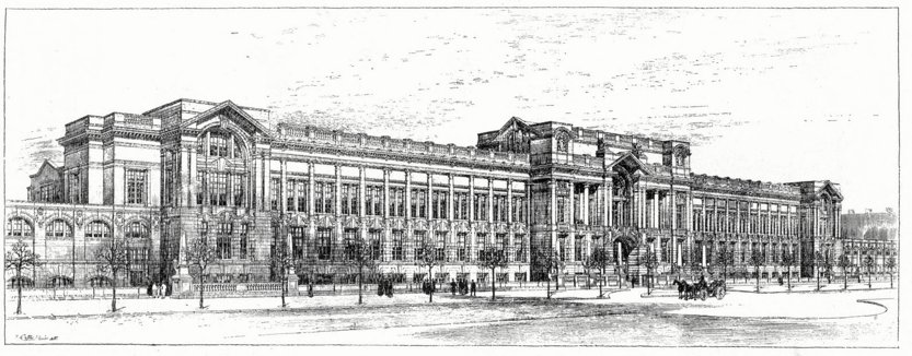 833x326 Royal College Of Science - College Building Sketch