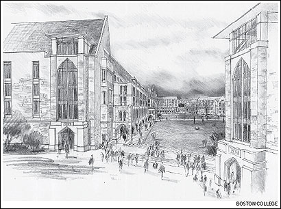 410x306 Bc Envisions A Reshaping Of Its Campus - College Building Sketch