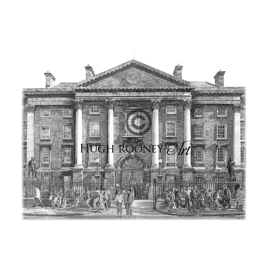 900x900 Trinity College Pencil Drawing 29cm X 24cm Hugh Rooney Art - College Sketch