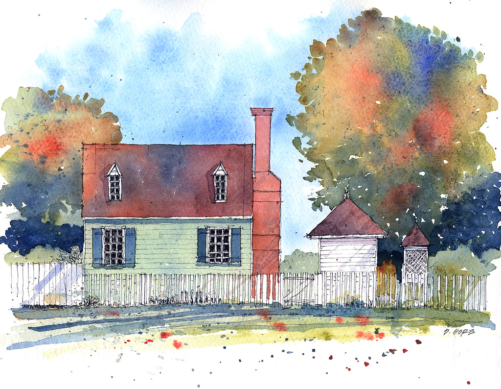 1024x794 Colonial Williamsburg Another Of The Sketches Done On A - Colonial Sketches