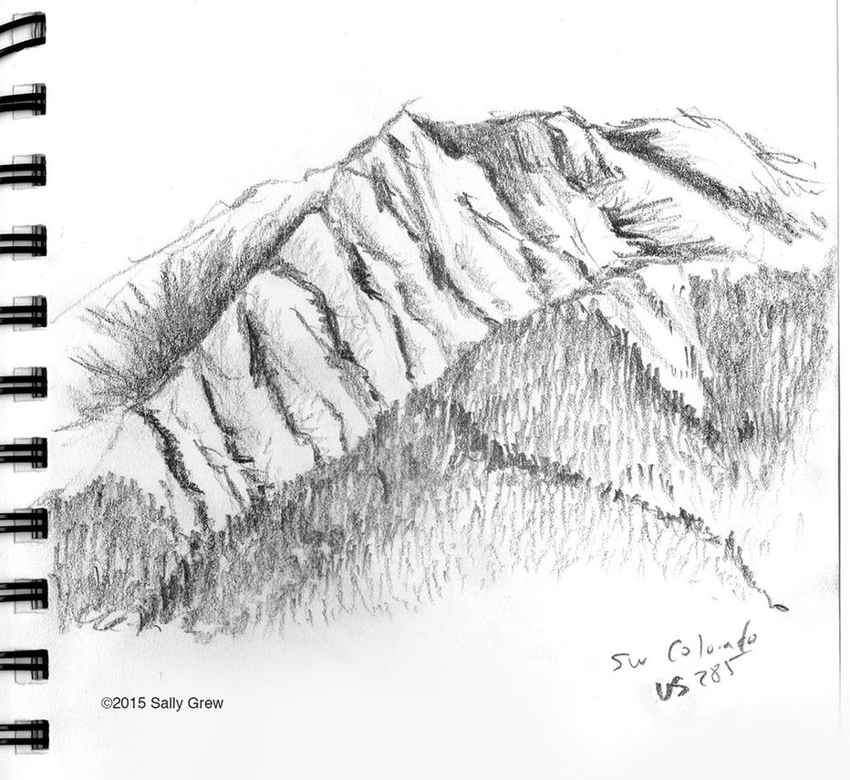 932x856 Road Trip Car Sketch Us 285, Sw Colorado By Xipiti - Colorado Sketch