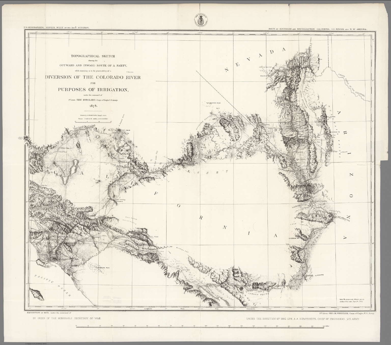 1536x1359 Topographical Sketch...diversion Of The Colorado River. - Colorado Sketch