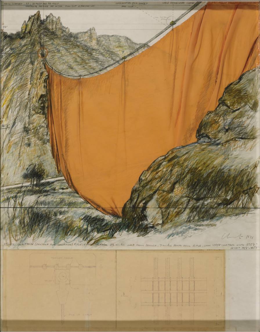 896x1144 Valley Curtain (Project For Colorado) Rifle, Grand Hogback - Colorado Sketch