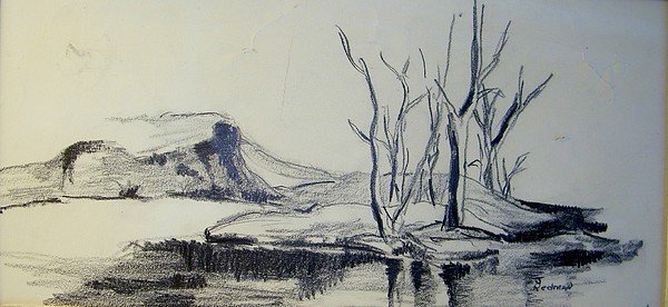 600x276 Colorado Pencil Sketch Poster By Judith Redman - Colorado Sketch