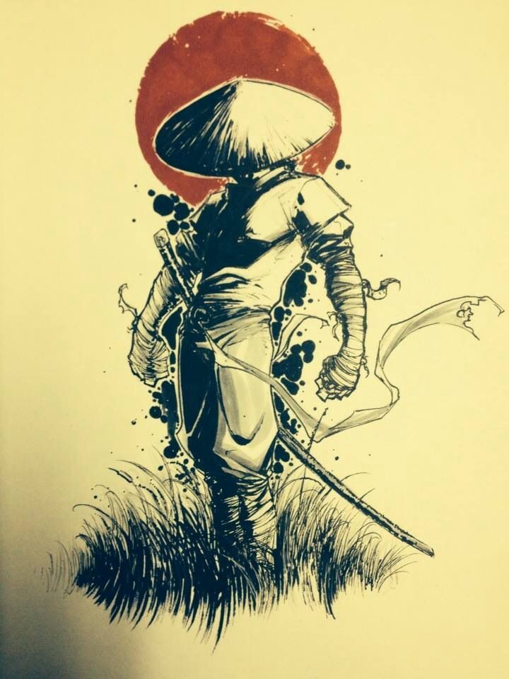720x960 Misc Samurai Colored Sketch I Drew Up Sometime Ago. 8x10 Paper - Colored Sketch