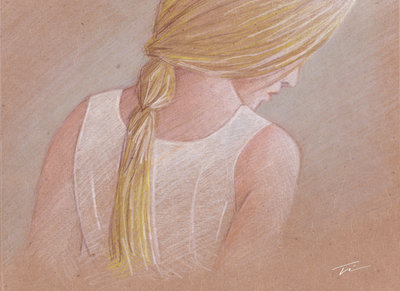 400x291 Girl Color Pencil Sketch By Twkeller - Colored Sketching Pencils