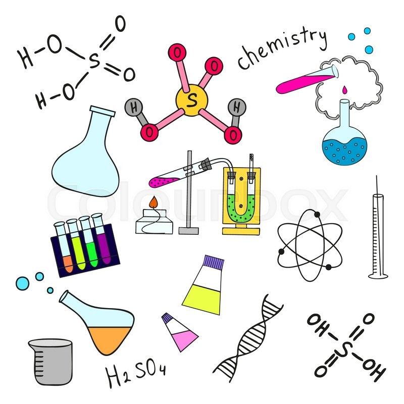 800x800 Colorful Sketch Of Science Doddle Elements On Notebook. Stock - Colorful Sketch