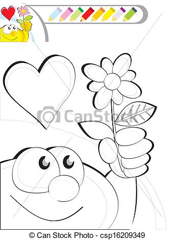 343x470 Coloring Book Sketch A Flower For My Mom. A Set Of Black And - Coloring Book Sketches