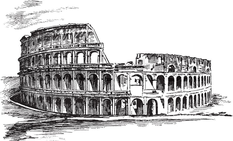 800x484 Colosseum, An Illustration Of The Roman, Such As Mock Sea Battles - Colosseum Sketch