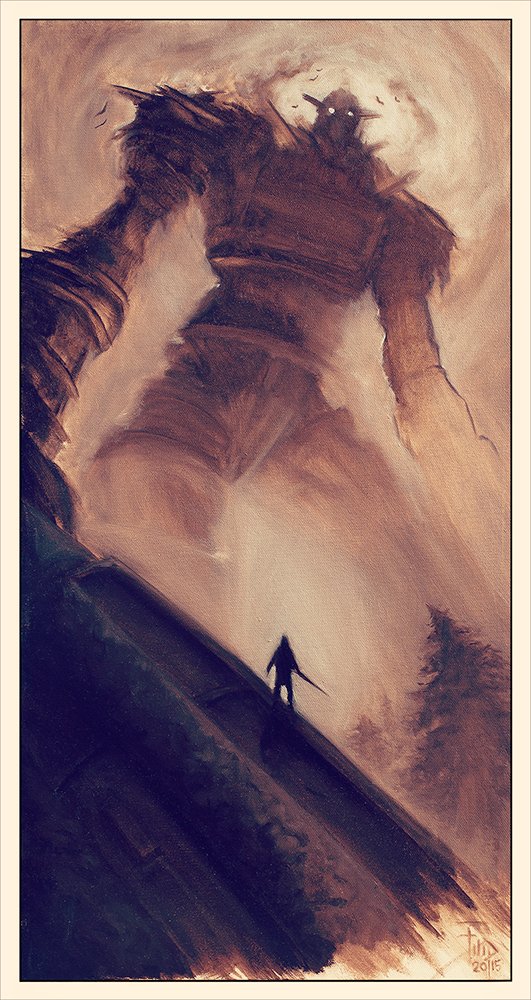 531x1000 Shadow Of The Colossus Sketch (Print) Flat Bathtub - Colossus Sketch