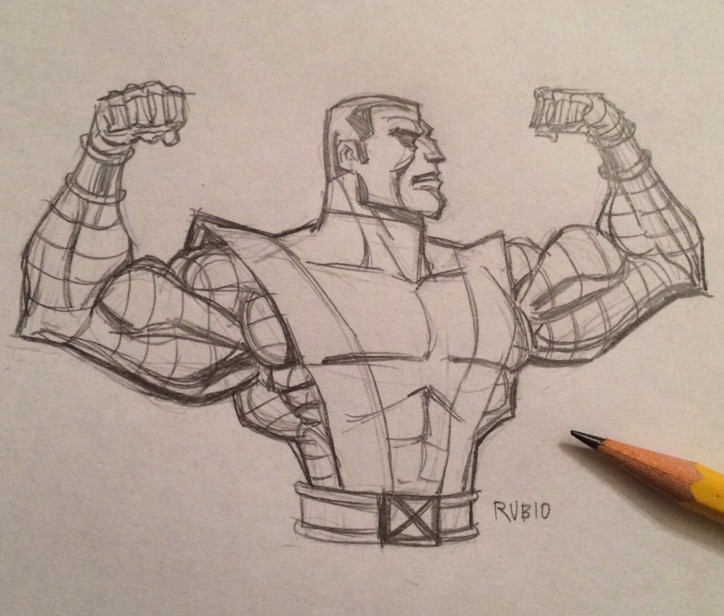 1024x872 Bobby Rubio On Twitter - Colossus Sketch