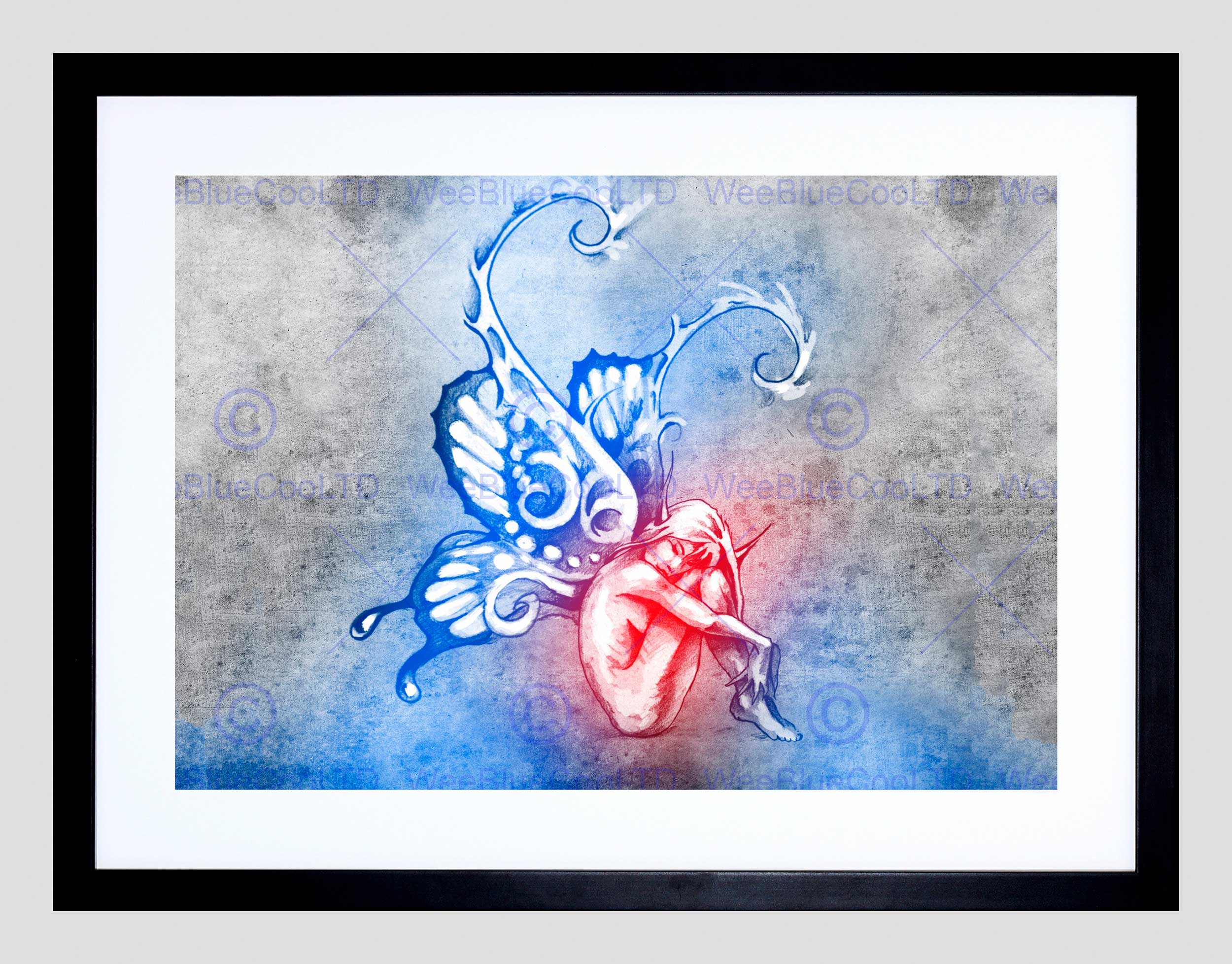 2500x1956 Painting Drawing Tattoo Sketch Colour Butterfly Fairy Framed Art - Colour Sketch