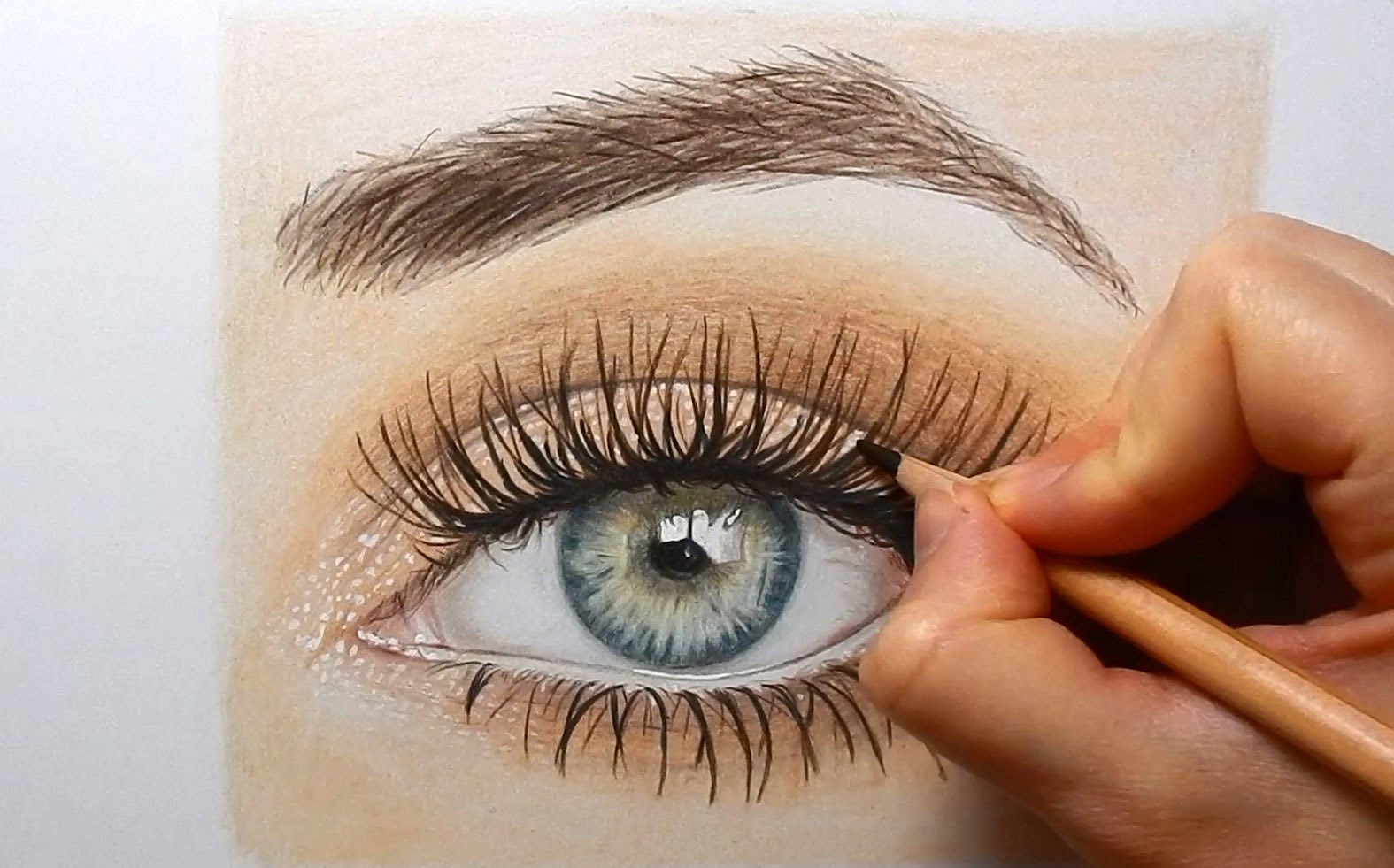 1575x981 Drawing, Coloring An Eye With Colored Pencils Emmy Kalia - Coloured Eye Sketch