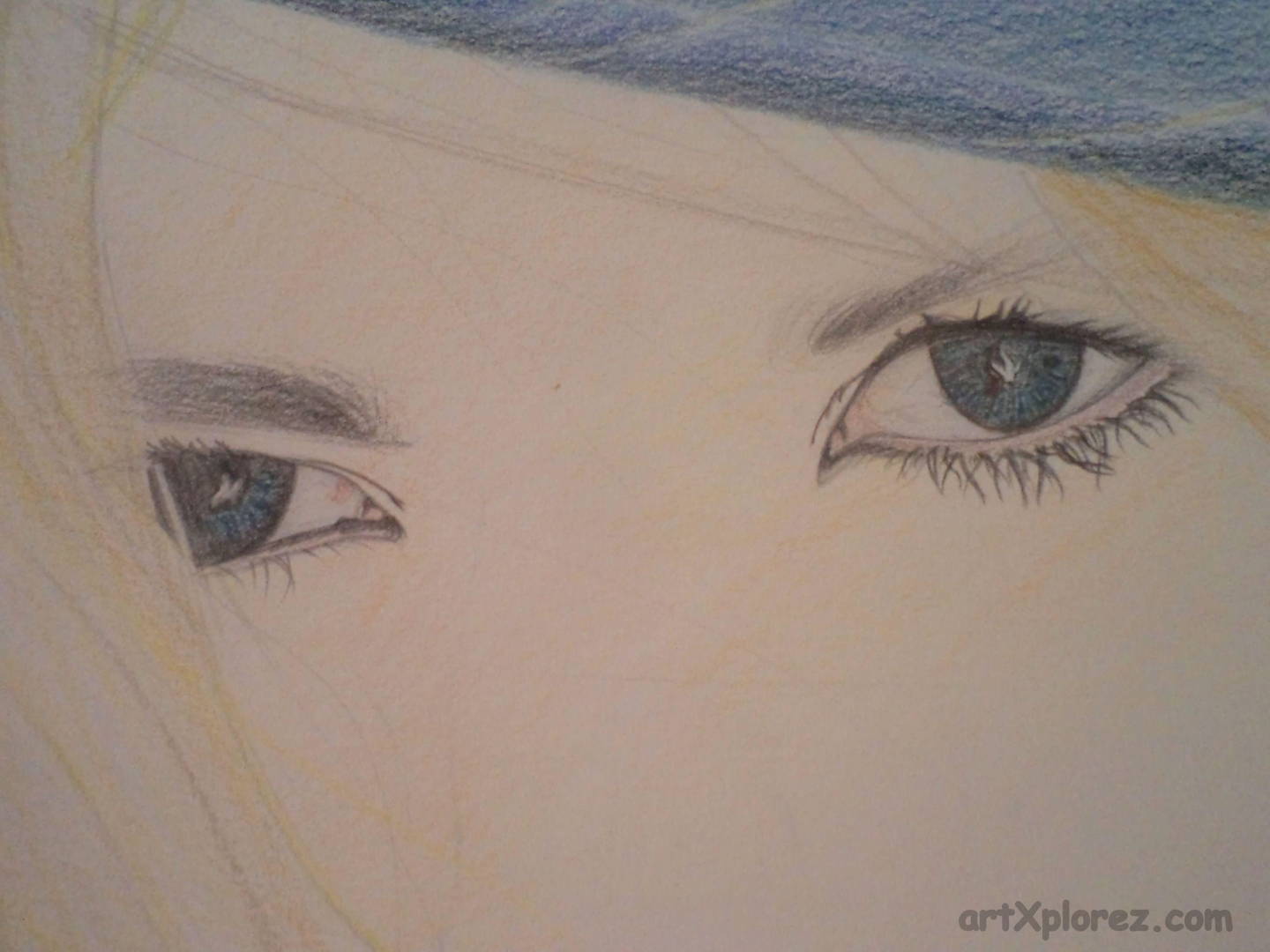 1440x1080 Realistic Pencil Coloured Portrait Of A Girl Artxplorez - Coloured Eye Sketch