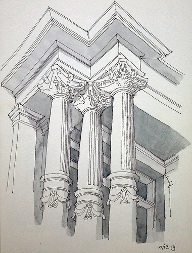 380x500 Park Slope Sketch 3 Columns - Column Sketch