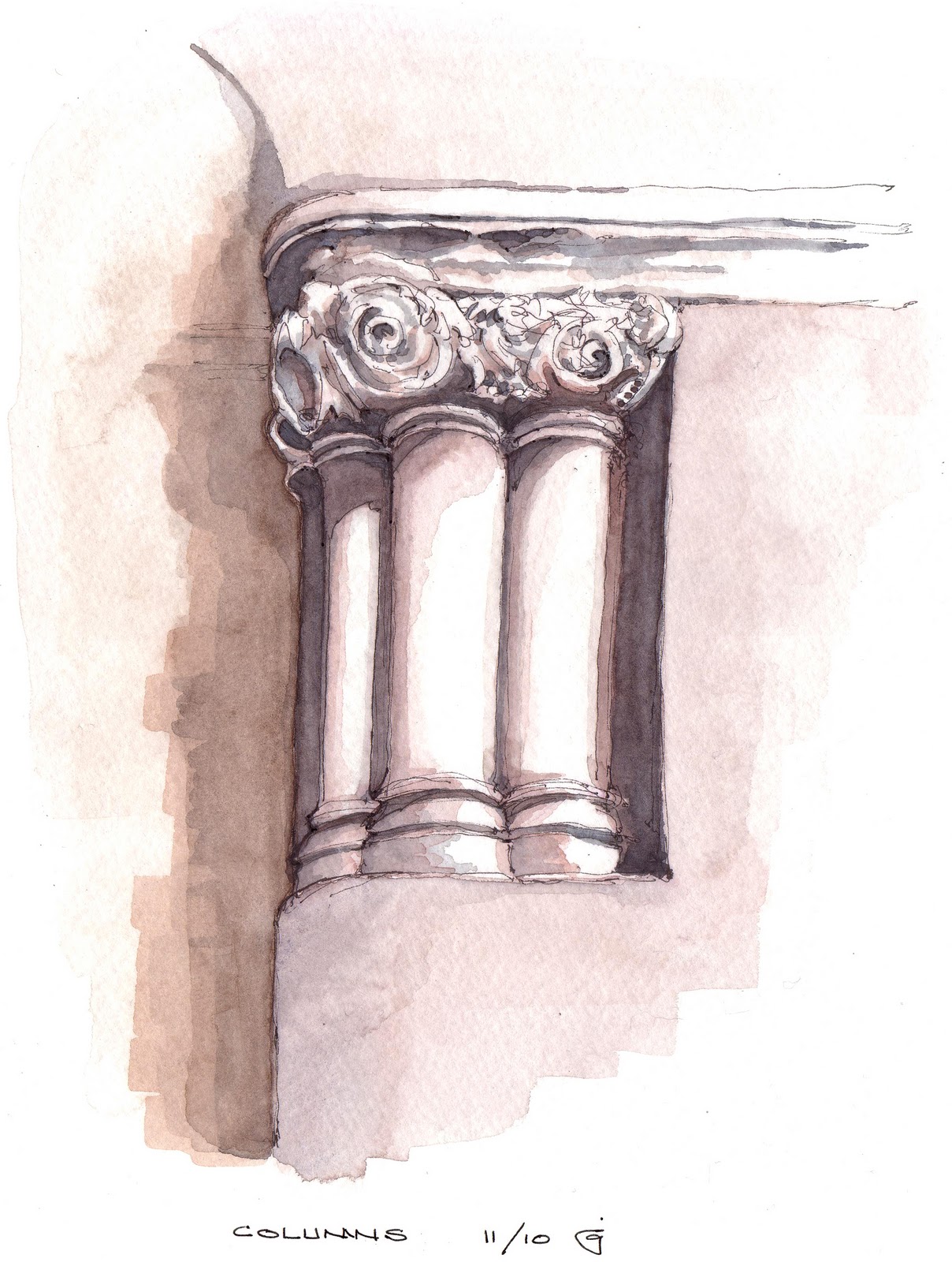 1208x1600 Park Slope Sketch Rose Columns - Column Sketch