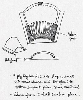 290x350 Conservation Project Costume Accessories, Combs And Hair - Comb Sketch