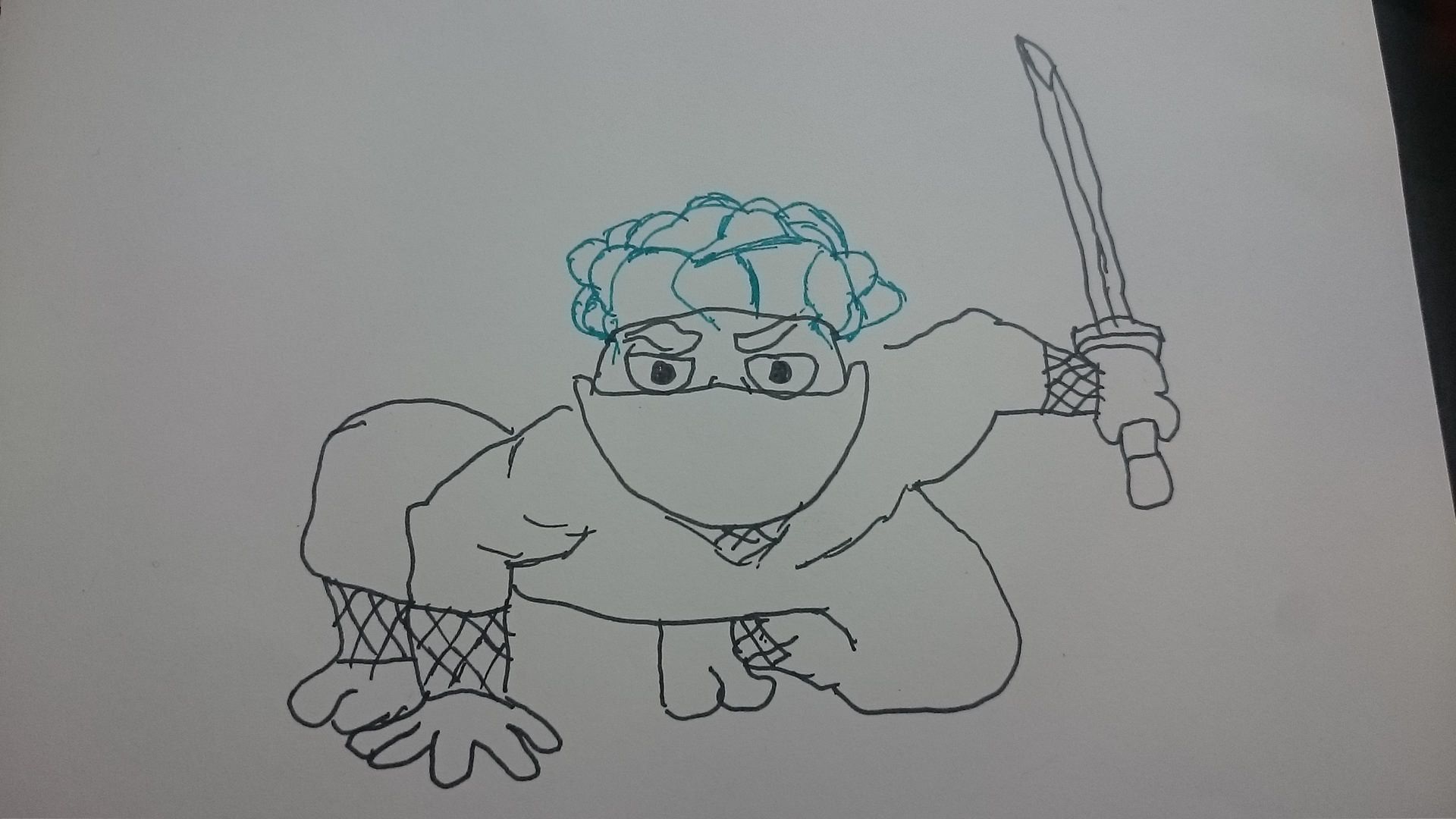 1920x1080 Just A Quick Broccoli Assassin Sketch, To Try To Combat Jake - Combat Sketch