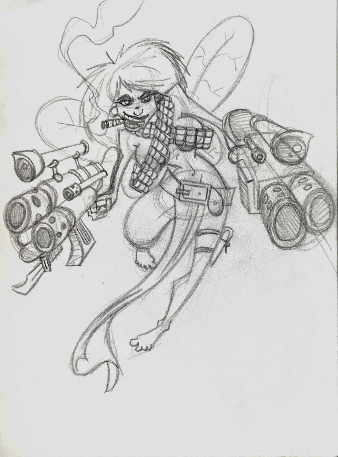1184x1600 The Outhouse Combat Fairy - Combat Sketch