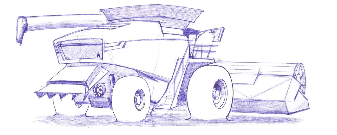 1400x562 Design Thesis Combine Harvester By Eric Springate - Combine Harvester Sketch