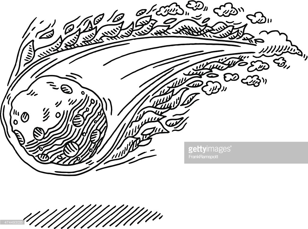 Метеорит рисунок карандашом для детей