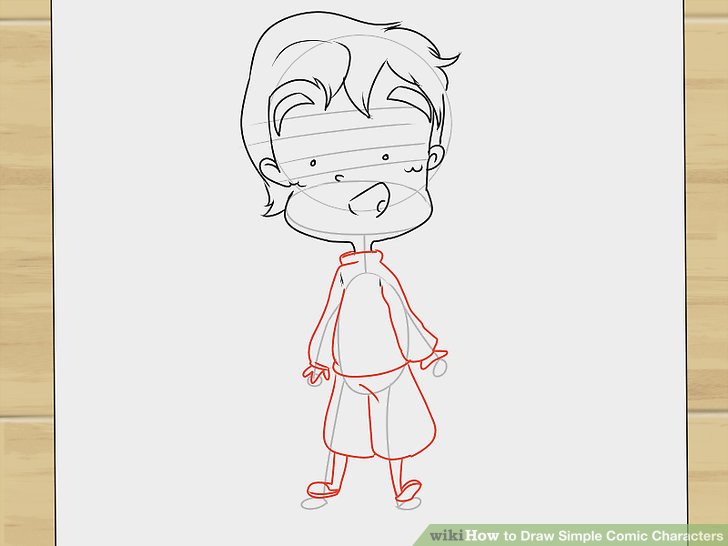 728x546 How To Draw Simple Comic Characters 11 Steps (With Pictures) - Comic Character Sketch
